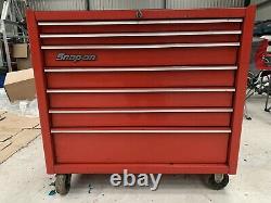 SNAP ON USED RED TOOL BOX ROLL CAB CABINET 7 Drawers 40 Width