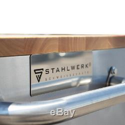 STAHLWERK workshop trolley tool cart chest box roller with 6 drawers 2 doors