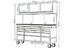 STC7200TB 72 STAINLESS STEEL 15 DRAWER WORK BENCH With UPPER CABINET 5-5-2022 4