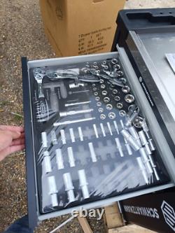 Schwartzmann Tool Chest Trolley With Tools Trays 7 Drawer Roller Cabinet 259 Pc