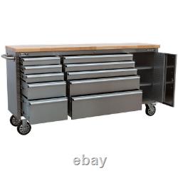 Sealey 10 Drawer Mobile Stainless Steel Tool Cabinet and End Cupboard Stainless