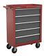 Sealey 5 Drawer Roll Cab Roller Tool Cabinet Bottom Box Ball Bearing Drawers Red