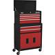Sealey 6 Drawer Top Chest And Tool Roller Cabinet Combination Black / Red
