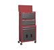 Sealey Ap2200bbstack Topchest, Mid-box & Rollcab 9 Drawer Stack Red