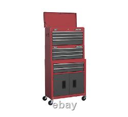 Sealey AP2200BBSTACK Topchest, Mid-Box & Rollcab 9 Drawer Stack Red