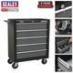 Sealey Ap2505b Black Heavy Duty Roller Cabinet 5 Drawer Tool Chest Ball Bearing