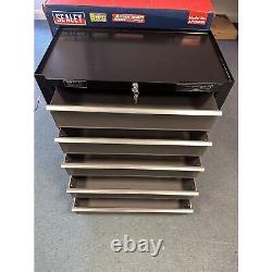 Sealey AP2505B Black Heavy Duty Roller Cabinet 5 Drawer Tool Chest Ball Bearing
