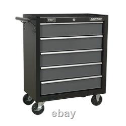 Sealey AP2505B Black Heavy Duty Roller Cabinet 5 Drawer Tool Chest Ball Bearing