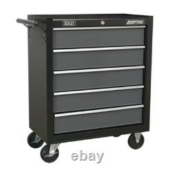 Sealey AP2505B Black Heavy Duty Roller Cabinet 5 Drawer Tool Chest Ball Bearing