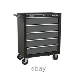 Sealey AP2505B Black Heavy Duty Roller Cabinet 5 Drawer Tool Chest Ball Bearing