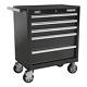 Sealey Ap33459b Rollcab 5 Drawer Tool Box Storage Cabinet Heavy Duty Black