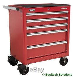 Sealey AP33459 Red Roll Cab Cabinet Toolbox 5 Drawer Ball Bearing Runners Slides