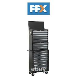 Sealey AP35STACK Black Grey 16 Drawer Tool Chest Combination Ball Bearing Slides