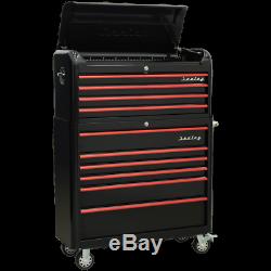 Sealey AP41COMBOBR RETRO BLACK XL Wide 10 Drawer Tool Storage Roller Box/Chest