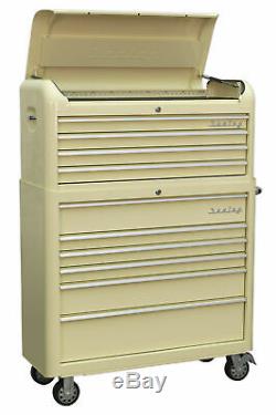 Sealey AP41COMBO RETRO CREAM XL Wide 10 Drawer Tool Storage Roller Box/Chest