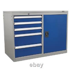 Sealey Api1103B Industrial Cabinet/Workstation 5 Drawer And 1 Shelf Locker