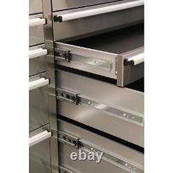 Sealey Mobile Stainless Steel Tool Cabinet 10 Drawer & Cupboard AP7210SS