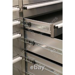 Sealey Mobile Stainless Steel Tool Cabinet 10 Drawer with Backboard & 2 Wall