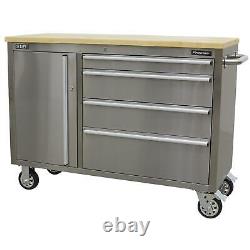 Sealey Mobile Stainless Steel Tool Cabinet 4 Drawer Grey. AP4804SS