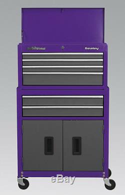 Sealey PURPLE American Pro 6 Drawer Tool Storage Roller Cab Box/Chest AP2200BBCP