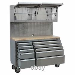 Sealey Premier Mobile Stainless Steel Tool Cabinet 10 Drawer Wall Cupboards