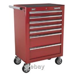 Sealey Red Tool Box Chest Cabinet Rollcab 7 Drawer with Ball Bearing Slides