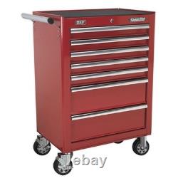 Sealey Red Tool Box Chest Cabinet Rollcab 7 Drawer with Ball Bearing Slides