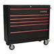 Sealey Rollcab 6 Drawer Tool Storage Cabinet Retro Anodised Drawer Wheels Garage