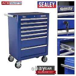 Sealey Tool Box Chest Cabinet Blue Rollcab 7 Drawer with Ball Bearing Slides
