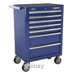 Sealey Tool Box Chest Cabinet Blue Rollcab 7 Drawer with Ball Bearing Slides