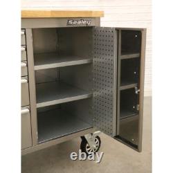Sealey Tool Cabinet Mobile Stainless Steel 10 Drawer & Cupboard Premier Sealey Tool Cabinet Mobile Stainless Steel 10 Drawer & Cupboard Premier