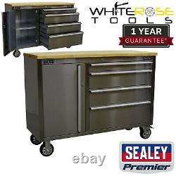 Sealey Tool Cabinet Mobile Stainless Steel 4 Drawer Premier Lockable