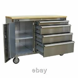 Sealey Tool Cabinet Mobile Stainless Steel 4 Drawer Premier Lockable