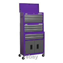 Sealey Tool Chest Roller Cabinet Box Combination Purple 9 Drawer Ball Bearing