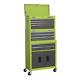 Sealey Tool Chest Roller Cabinet Storage Box Combo Green 9 Drawer Ball Bearing B