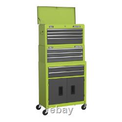 Sealey Tool Chest Roller Cabinet Storage Box Combo Green 9 Drawer Ball Bearing B