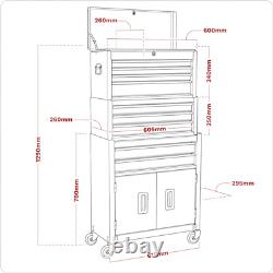 Sealey Tool Chest Roller Cabinet Storage Box Combo Green 9 Drawer Ball Bearing B