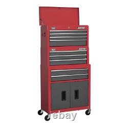 Sealey Tool Chest Roller Cabinet Storage Box Combo Red 9 Drawer Ball Bearing A