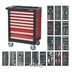 Sealey Tool Storage Cabinet Rollcab 8 Drawer Ball Bearing Slides 707pc Tool Kit