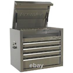Sealey Top Chest 4 Drawer 675mm Stainless Steel Heavy Duty Tool Storage Box