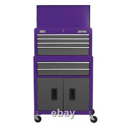 Sealey Topchest Rollcab Tool Box Combination Purple 6 Drawer Ball Bearing Slides