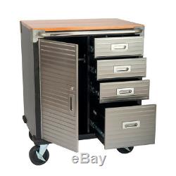 Seville Classics Garage Storage Cabinet 4 Drawer Side Cupboard Tool Box 20265B