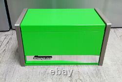 Snap-On New GREEN Mini Upper Top Tool Box Drawers Base Cabinet Chrome Trim Micro
