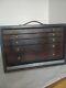 Solid Wood Vintage Engineers Engineering Toolbox Cabinet Tool Chest Drawers