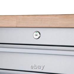 Stainless Steel 10 Drawer Work Bench Tool Box Chest Roller Cabinet Silver