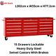 Stainless Steel 15 Drawer Work Bench Tool Box Chest Roller Cabinet Safe Lock