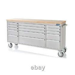 Stc7200b 72in Stainless Steel 15 Drawer Work Bench Tool Cabinet 12-9-22 11