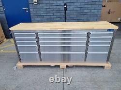 Stc7200b 72in Stainless Steel 15 Drawer Work Bench Tool Cabinet 18-7-22 1