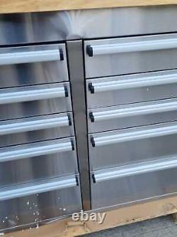 Stc7200b 72in Stainless Steel 15 Drawer Work Bench Tool Cabinet 18-7-22 2