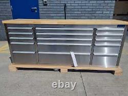 Stc7200b 72in Stainless Steel 15 Drawer Work Bench Tool Cabinet 8-4-22 20